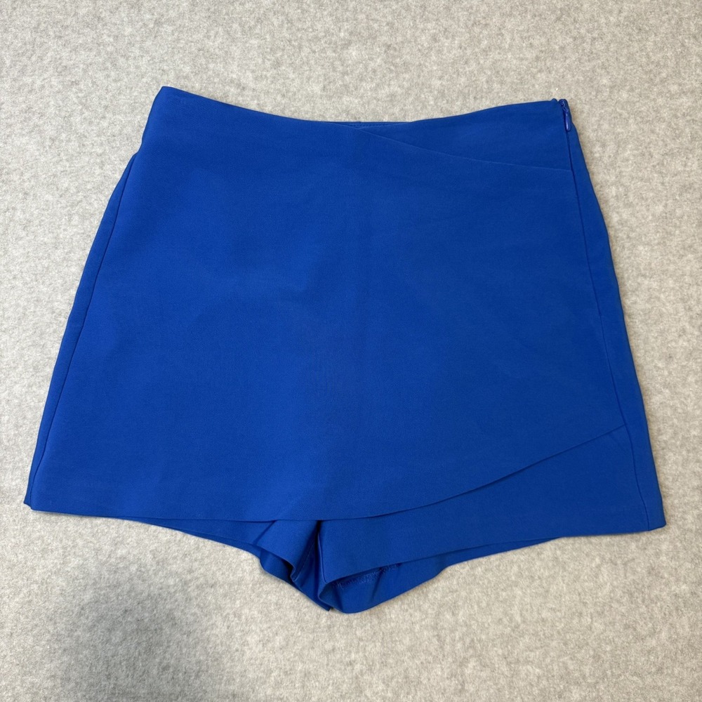 Love Tree Blue High Waisted Wrap Shorts Skort – Size S – Casual Dressy Statement